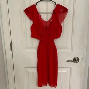 Red boutique dress size S. Accidentally in Love brand. Cut out side detail